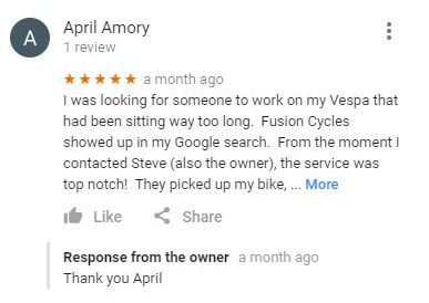 Google+ Review for Fusion Cycles, Inc